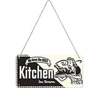 Nostalgic-Art Retro Hanging Sign Home & Country - Kitchen - Gift Idea for the kitchen, Metal Plaque, Vintage design for decoration, 10 x 20 cm