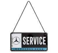 Nostalgic-Art Retro Hanging Sign Mercedes-Benz Service - Gift Idea for car accessories fans, Metal Plaque, Vintage design for decoration, 10 x 20 cm