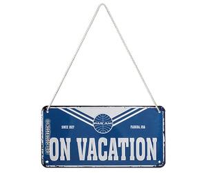 Nostalgic-Art Retro Hanging Sign Pan Am - On Vacation - Gift Idea for travelers, Metal Plaque, Vintage design for decoration, 10 x 20 cm