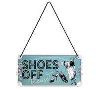 Nostalgic-Art Retro Hanging Shoes Off - Warning Sign as Gift idea, Metal Plaque, Colourful, 10 x 20 cm
