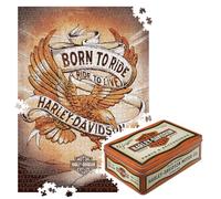 Nostalgic Art Retro Jigsaw Puzzles 1000 Pieces, 68x48cm, Harley-Davidson - Accessories - Gift Idea for Bikers, Original Licensed Product (OLP), for Adults, in Vintage Metal Tin