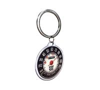 Nostalgic-Art Retro Keyring Diameter 4 cm Fiat 500 - Speedometer - Gift Idea for Fiat Accessories Fans Metal Vintage Design, Vintage design., diameter 4 cm, Retro
