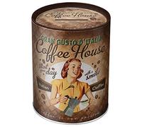 Nostalgic-Art Fund Coffee Lover Gift Idea, Metal Money Jar, Piggy Bank Vintage Design, 1 L