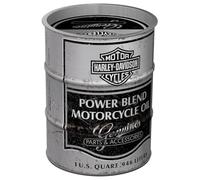 Nostalgic-Art Retro money box, 600 ml, Harley-Davidson - Power Blend Oil - Gift idea for bikers, Official License Product (OLP), metal piggy bank, vintage design