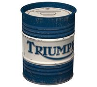 Nostalgic-Art Triumph - Oil Barrel - Motorbike Accessories Gift idea, Metal Piggy Bank, Vintage Tin Moneybank, 600 ml