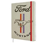 Nostalgic-Art Retro Notebook A5 Ford Mustang - Horse & Stripes Logo - Gift Idea for Ford Accessories Fans, Bullet Journal Dotted, Vintage Design