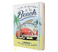 Nostalgic-Art Retro Notebook A5 VW Bulli - Beach - Volkswagen Bus Gift Idea, Original Licensed Product (OLP), Bullet Journal Dotted, Vintage Design