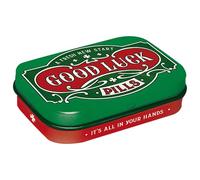 Nostalgic-Art Retro Pill Box 4 x 6 x 1.6 cm Good Luck Pills - Gift Idea for Nostalgia Fans with Peppermint Dragees Vintage Design