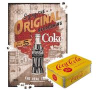 Nostalgic-Art Retro Puzzle, 1,000 pieces, Coca-Cola - Original Coke Highway 66 - Gift idea for Coke fans, Official License Product (OLP), packaged in a durable metal storage tin, vintage design