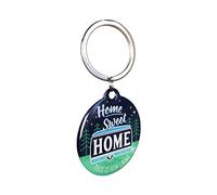 Nostalgic-Art, Retro Round Home Sweet Home Camper Keyring - Gift Idea for Adventurers, Metal, Vintage Design, Diameter 4 cm