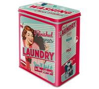 Nostalgic-Art Retro Storage Jar L, 3 L, Finished Your Laundry - Gift Idea for Your Home, Large Tin Tin, Vintage Design