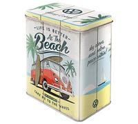 Nostalgic-Art Retro Storage Jar L, 3 L, VW Bulli - Beach - Volkswagen Bus Gift Idea, Large Tin Coffee Tin, Vintage Design