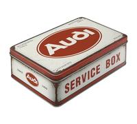 Nostalgic-Art Retro storage tin box flat, 2.5 l, Audi - Service Box - Gift idea for Audi fans, metal tin with lid, vintage design