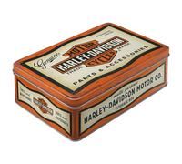 Nostalgic-Art Retro storage tin box flat, 2.5 l, Harley-Davidson - Parts & Accessoires - Gift idea for bikers, metal tin with lid, vintage design