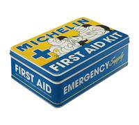 Nostalgic-Art Retro storage tin box flat, 2.5 l, Michelin - First Aid Kit - Gift idea for motor fans, metal tin with lid, vintage design