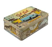 Nostalgic-Art Retro storage tin box flat, 2.5 l, VW Bulli - Get Lost | original Volkswagen license product (OLP), metal biscuit tin, vintage design, Gift idea for VW Bus fans