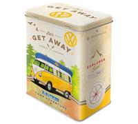 Nostalgic-Art Retro storage tin box L, 3 l, VW Bulli - Get Away | original Volkswagen license product (OLP), metal coffee tin, vintage design, Gift idea for VW Bus fans