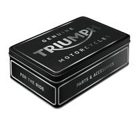 Nostalgic-Art Retro storage tin flat, 2.5 l, Triumph - Parts & Accessories Silver - Gift idea for motorcyclists, Official License Product (OLP), box with lid made of tin, vintage design