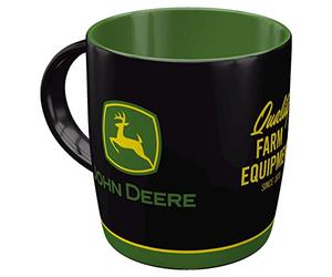 Nostalgic-Art Retro Style Coffee Mug, 330ml, John Deere - Logo Black - Gift Idea for Tractor Lovers, Ceramic Cup, Deco Vintage Design