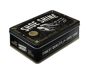 Nostalgic-Art Retro Style Storage Jar Low, 2.5L, Shoe Shine - Gift Idea for Your Home, Tin with Lid, Deco Vintage Design
