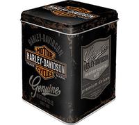 Nostalgic-Art Retro Tea Canister 100g Harley-Davidson - Genuine Logo - Gift Idea for Bikers - Loose Tea Bag Storage - Vintage Design