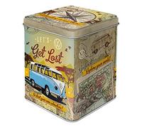 Nostalgic-Art Retro tea tin box, 100 g, VW Bulli - Let's Get Lost | original Volkswagen license product (OLP), metal tea tin, vintage design, Gift idea for VW Bus fans