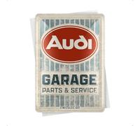 Nostalgic-Art Retro tin Postcard, 10 x 14 cm, Audi - Garage - Gift idea for Audi Fans, Official License Product (OLP), Made of Metal, mini tin Sign as Greeting Card