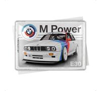 Nostalgic-Art Retro tin Postcard, 10 x 14 cm, BMW Motorsport - M Power E30 - Gift idea for BMW Fans, Official License Product (OLP), Made of Metal, mini tin Sign as Greeting Card