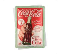 Nostalgic-Art Retro Tin Postcard, 10 x 14 cm, Coca-Cola - Better with Coke - Gift Idea for Coke Fans Original Licensed Product (OLP), Metal Postcard, Mini Tin Sign as Greeting Card