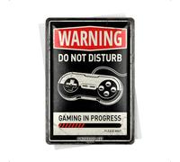 Nostalgic-Art Retro Tin Postcard, 10 x 14 cm, Gaming in Progress - Gift Idea for Gamers, Metal Postcard, Mini Tin Sign as Greeting Card