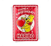 Nostalgic-Art Retro Tin Postcard, 10 x 14 cm, Haribo - Sweetheart - Gift Idea for Sweet Tooth, Original Licensed Product (OLP), Metal Postcard, Mini Tin Sign as Greeting Card