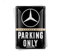 Nostalgic-Art Retro Tin Postcard, 10 x 14 cm, Mercedes-Benz - Parking Only - Gift Idea for Mercedes-Benz Accessories Fans, Metal Postcard, Mini Tin Sign as Greeting Card