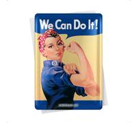 Nostalgic-Art Retro Tin Postcard, We Can Do It - Gift Idea for Diner Fans Tin Postcard Mini Tin Sign Vintage Design 10x14cm