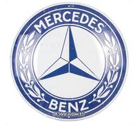 Nostalgic-Art Retro tin sign, Ø 35 cm, Mercedes-Benz - Logo - Gift idea for Mercedes-Benz fans, Official License Product (OLP), made of metal, vintage design
