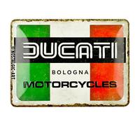 Nostalgic-Art Retro tin sign, 15 x 20 cm, Ducati - Italy Giugiaro Logo - Gift idea for bikers, Official License Product (OLP), made of metal, vintage design