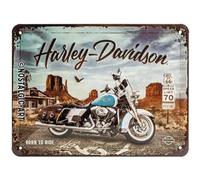 Nostalgic-Art Harley Davidson-Route 66 Road King-Biker Gift, Metal, Vintage Design, 15 x 20 cm
