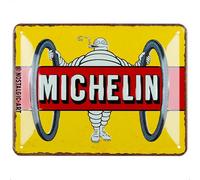 Nostalgic-Art Retro tin sign, 15 x 20 cm, Michelin - Tyres Bibendum Yellow - Gift idea for motor fans, made of metal, vintage design