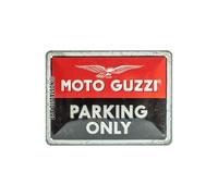 Nostalgic-Art Retro Tin Sign 15 x 20 cm Moto Guzzi - Parking Only - Gift Idea for Bikers Metal Vintage Design
