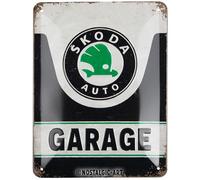 Nostalgic-Art Retro tin sign, 15 x 20 cm, Skoda - Garage - Gift idea for Skoda fans, made of metal, vintage design