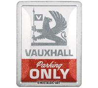 Nostalgic-Art Retro tin sign, 15 x 20 cm, Vauxhall - Parking Only - Gift idea for Vauxhall fans, made of metal, vintage design