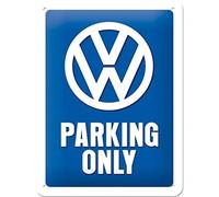 Nostalgic-Art Retro tin sign, 15 x 20 cm, VW - Parking Only | original Volkswagen license product (OLP), made of metal, vintage design, Gift idea for VW Bus fans