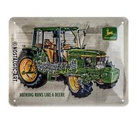 Nostalgic-Art Retro Tin Sign 15x20cm John Deere - Model 6410 Cutaway - Gift Idea for Tractor Fans Metal Vintage Design
