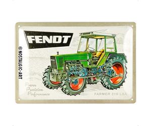 Nostalgic-Art Retro Tin Sign, 20 x 30 cm, Fendt - Farmer 310 LSA - Gift Idea for Tractor Fans, Original Licensed Product (OLP), Made of Metal, Vintage Design, Tin Signs Sayings