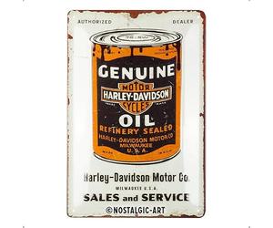 Nostalgic-Art Retro tin sign, 20 x 30 cm, Harley-Davidson - Genuine Oil Can - Gift idea for bikers, made of metal, vintage design