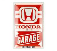Nostalgic-Art Retro tin sign, 20 x 30 cm, Honda - Garage - Gift idea for Honda fans, Official License Product (OLP), made of metal, vintage design