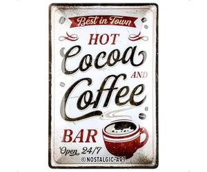 Nostalgic-Art Retro Tin Sign, 20 x 30 cm, Hot Cocoa & Coffee - Gift Idea for Coffee Fans, Metal Vintage Design, Tin Signs Sayings