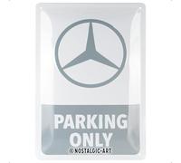 Nostalgic-Art Retro tin sign, 20 x 30 cm, Mercedes - Parking Only | original Mercedes-Benz license product (OLP), made of metal, vintage design, Gift idea for Mercedes fans