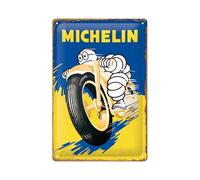 Nostalgic-Art Retro tin sign, 20 x 30 cm, Michelin - Motorcycle Bibendum - Gift idea for motor fans, made of metal, vintage design