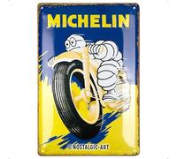 Nostalgic-Art Retro tin sign, 20 x 30 cm, Michelin - Motorcycle Bibendum - Gift idea for motor fans, made of metal, vintage design