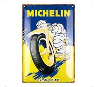 Nostalgic-Art Retro tin sign, 20 x 30 cm, Michelin - Motorcycle Bibendum - Gift idea for motor fans, made of metal, vintage design